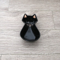 Bol d'alimentation pour animaux de compagnie en forme de chat trois tailles noires